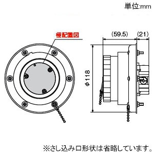 アメリカン電機 防水形パネルコンセント 引掛形 接地形3P 60A 600V 圧着端子式 防水形パネルコンセント 引掛形 接地形3P 60A 600V 圧着端子式 4666RW 画像2