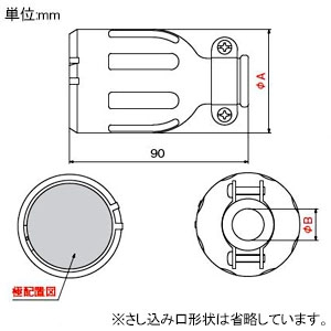 アメリカン電機 コードコネクタボディ 引掛形 3P 20A 250V 圧着端子式 ゴムカバータイプ コードコネクタボディ 引掛形 3P 20A 250V 圧着端子式 ゴムカバータイプ 3224R 画像2