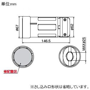 アメリカン電機 コードコネクタボディ 引掛形 3P 60A 250V 圧着端子式 プラカバータイプ コードコネクタボディ 引掛形 3P 60A 250V 圧着端子式 プラカバータイプ 3624E 画像2