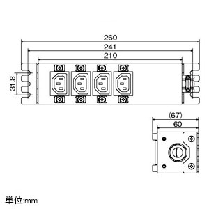 □アメリカン電機 コンセントバー10個 IU用 HKC0530(2163604)[送料別途