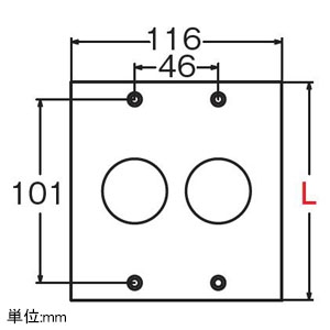 アメリカン電機 埋込コンセント用プレート 引掛形20A・30A用 2ヶ用ボックス用 φ41.5穴×2ヶ 新金属製 埋込コンセント用プレート 引掛形20A・30A用 2ヶ用ボックス用 φ41.5穴×2ヶ 新金属製 1161-1A 画像2