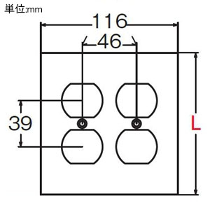 アメリカン電機 複式埋込コンセント用プレート 引掛形15A用 2ヶ用ボックス用 小判穴×4ヶ ステンレス製 複式埋込コンセント用プレート 引掛形15A用 2ヶ用ボックス用 小判穴×4ヶ ステンレス製 101-1S 画像2