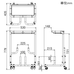 トラスコ中山 トレーアングル 全閉式工場扇ゼフィール用 ナイロンキャスターブレーキ付 トレーアングル 全閉式工場扇ゼフィール用 ナイロンキャスターブレーキ付 TFZP-T 画像2