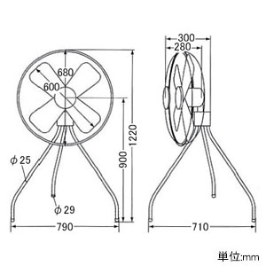 アクアシステム 工場扇 エアモーター式 防爆タイプ スタンド型 風量無段階調節 アルミ羽根60cm 工場扇 エアモーター式 防爆タイプ スタンド型 風量無段階調節 アルミ羽根60cm AFG-24 画像2