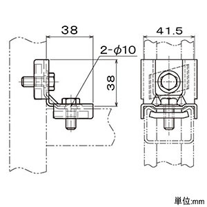 ネグロス電工 【在庫限り】中間支持金具 《ワールドダクター&#174;》 D1・2兼用タイプ 電気亜鉛めっき 中間支持金具 《ワールドダクター&#174;》 D1・2兼用タイプ 電気亜鉛めっき GS1M 画像3