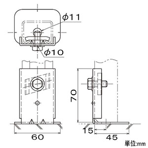 ネグロス電工 【在庫限り】ベース金具 《ワールドダクター&#174;》 D1・2兼用タイプ 電気亜鉛めっき ベース金具 《ワールドダクター&#174;》 D1・2兼用タイプ 電気亜鉛めっき GS1B 画像3