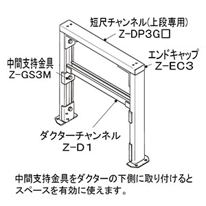 ネグロス電工 【販売終了】【受注生産品】短尺チャンネル 《ワールドダクター&#174;》 上段専用 D3タイプ 長さ510mm 短尺チャンネル 《ワールドダクター&#174;》 上段専用 D3タイプ 長さ510mm Z-DP3G51 画像2