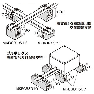 ネグロス電工 【在庫限り】屋上露出配管用ブロック 《デーワンブロック&#174;》 H70タイプ 最大積載100kg 長さ150mm ゴムベース付 ステンレス鋼 屋上露出配管用ブロック 《デーワンブロック&#174;》 H70タイプ 最大積載100kg 長さ150mm ゴムベース付 ステンレス鋼 S-MKBGB1507 画像2