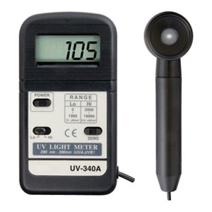 マザーツール デジタル紫外線強度計 軽量・小型ハンディタイプ セパレートタイプセンサ 測定波形290〜390nm UV-340A