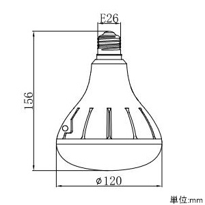 ニッケンハードウエア LED電球 《ViewLamp》 バラストレス水銀ランプ160W形 横型看板用 広角120° 電球色 E26口金 アイボリー LED電球 《ViewLamp》 バラストレス水銀ランプ160W形 横型看板用 広角120° 電球色 E26口金 アイボリー VLE26WD-W 画像2