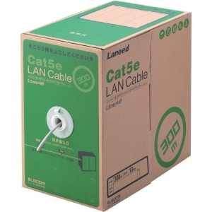 ELECOM LANケーブル ケーブルのみ CAT5E対応 レングスマーク付 環境配慮パッケージ 長さ300m ライトグレー LD-CT2/LG300/RS