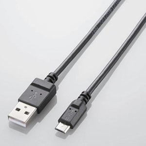 ELECOM microUSBケーブル スリムタイプ 2A対応 長さ0.8m ブラック MPA-AMBX2U08BK