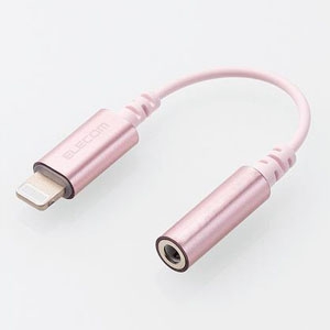 ELECOM ステレオミニジャック変換ケーブル Lightning/φ3.5mm 長さ0.1m ピンク MPA-L35DS01PN