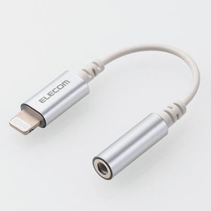 ELECOM ステレオミニジャック変換ケーブル Lightning/φ3.5mm 長さ0.1m シルバー MPA-L35DS01SV