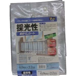 ユタカメイク 採光性目隠しシート 厚み0.28mm 0.9×2.7m #25アルミハトメ34個付 シート紐×10本付 透明 B-316