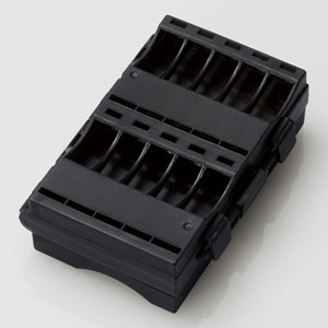 ELECOM 【生産完了品】電池ケース 単3・単4形用 両面収納タイプ 単3×6本+単4×10本収納 クリアブラック BC-CELL03BK