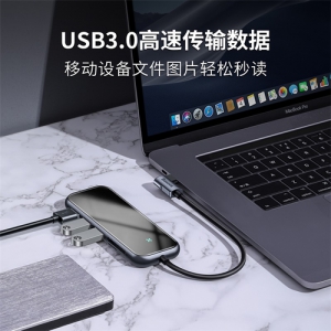 電材堂 【販売終了】USBハブアダプター Type-C用 USB3.0×3+HD4K+SD/microSD+PD ディープグレー USBハブアダプター Type-C用 USB3.0×3+HD4K+SD/microSD+PD ディープグレー DCAHUB-CZ0G 画像3