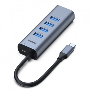 電材堂 【販売終了】USB変換ハブアダプター 《Enjoyシリーズ》 Type-C用 USB3.0×4+PD グレー USB変換ハブアダプター 《Enjoyシリーズ》 Type-C用 USB3.0×4+PD グレー DCAHUB-Q0G 画像3