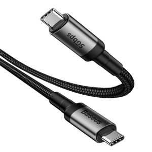 電材堂 【生産完了品】USBケーブル Type-C PD3.1 Gen1 長さ1m グレー+ブラック DCATKLF-RG1