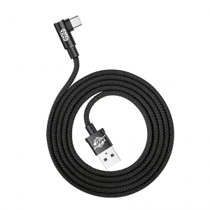 電材堂 【販売終了】USBケーブル USB-Type-C L形 長さ1m ブラック DCATMVP-A01
