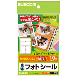 ELECOM マット調ハガキ用フォトシール フォト光沢紙タイプ 2面×5シート入 EDT-PS2