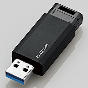 ELECOM ノック式USBメモリ USB3.1(Gen1)対応 32GB ブラック MF-PKU3032GBK