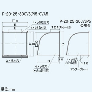 P-25CVS5 (三菱)｜一般換気扇用部材｜換気扇｜電材堂【公式】