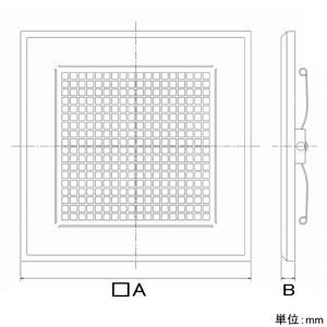 三菱 ダクト用換気扇別売グリル 十字格子タイプ □330×18mm クールホワイト ダクト用換気扇別売グリル 十字格子タイプ □330×18mm クールホワイト P-260GB3-J 画像2