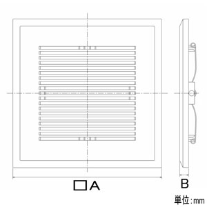 三菱 ダクト用換気扇別売グリル インテリア格子タイプ □475×22mm クールホワイト ダクト用換気扇別売グリル インテリア格子タイプ □475×22mm クールホワイト P-395GB3-C 画像2