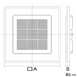 三菱 ダクト用換気扇別売グリル 外付フィルタータイプ □286×18mm クールホワイト ダクト用換気扇別売グリル 外付フィルタータイプ □286×18mm クールホワイト P-215GB3-F 画像2