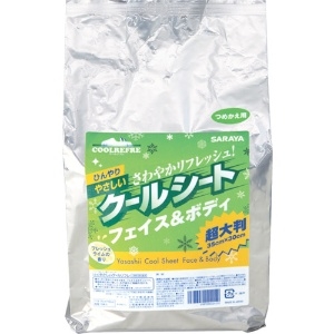 サラヤ クールシート 《クールリフレ》 フェイス&ボディ用 低刺激タイプ 詰替用 70枚入 42415