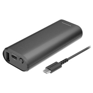 多摩電子工業 モバイルバッテリー 充電式 PD対応 USB1+Type-C1ポート 6700mAh Type-Cケーブル付 ブラック TLP102CZK