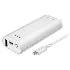 多摩電子工業 モバイルバッテリー 充電式 PD対応 USB1+Type-C1ポート 6700mAh Type-Cケーブル付 ホワイト モバイルバッテリー 充電式 PD対応 薄型タイプ USB1+Type-C1ポート 6700mAh Type-Cケーブル付 ホワイト TLP102CZW