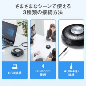 サンワサプライ Bluetooth会議スピーカーフォン Bluetooth会議スピーカーフォン MM-BTMSP1 画像3