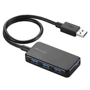 ELECOM USB3.0ハブ バスパワータイプ 4ポート ケーブル長30cm U3H-A411BBK