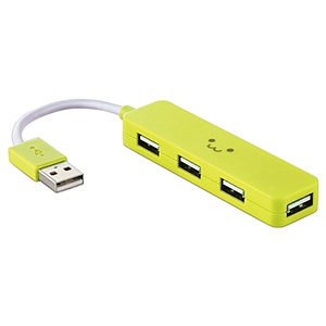 ELECOM USB2.0ハブ バスパワータイプ 4ポート コンパクトタイプ ケーブル長7cm グリーン U2H-SN4NBF3GN