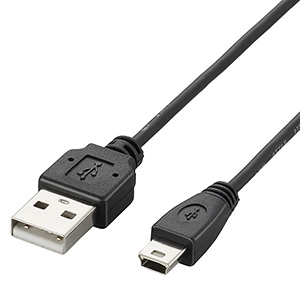 ELECOM USB2.0ケーブル 極細タイプ A-miniBタイプ 2m U2C-MXN20BK