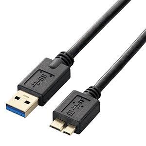 USB3.0ケーブル A-microBタイプ 1.5m ブラック USB3-AMB15BK