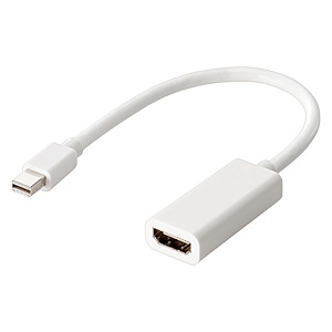 ELECOM MiniDisplayPort-HDMI変換アダプタ miniDisplayPortオス-HDMIタイプAメス 0.15m ホワイト AD-MDPHDMIWH