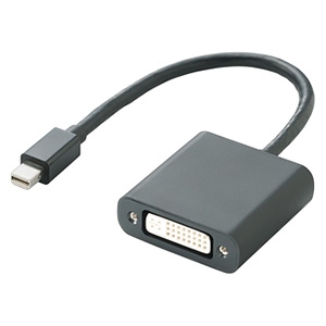 ELECOM MiniDisplayPort-DVI変換アダプタ miniDisplayPortオス-DVI-I24+5ピンメス 0.15m ブラック AD-MDPDVIBK