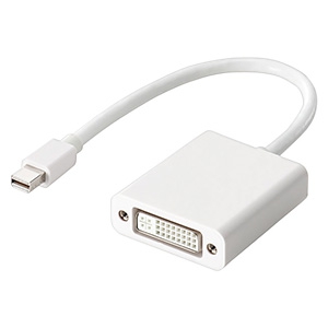 ELECOM MiniDisplayPort-DVI変換アダプタ miniDisplayPortオス-DVI-I24+5ピンメス 0.15m ホワイト AD-MDPDVIWH