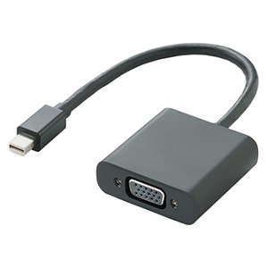 ELECOM MiniDisplayPort-VGA変換アダプタ miniDisplayPortオス-D-Sub15ピンメス 0.15m ブラック AD-MDPVGABK