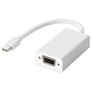 ELECOM MiniDisplayPort-VGA変換アダプタ miniDisplayPortオス-D-Sub15ピンメス 0.15m ホワイト AD-MDPVGAWH