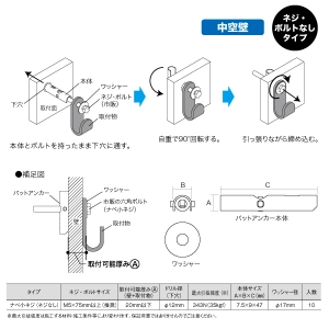 ジェフコム パットアンカー(ネジなし) パットアンカー(ネジなし) AP-5N 画像2