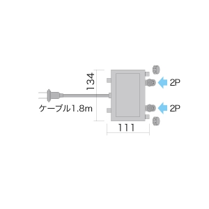 ジェフコム AC-ACアダプタ 60VA×2 長さ1.8m PAD-120VA-A