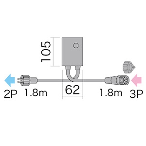 ジェフコム コントローラー SJ-NHシリーズ用 長さ1.8m SJ-NH601C