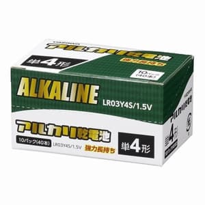 電材堂 【生産完了品】【お買い得品40本セット】アルカリ乾電池 単4形 4本パック×10 シュリンクパック 【お買い得品40本セット】アルカリ乾電池 単4形 4本パック×10 シュリンクパック LR03Y4SDNZ
