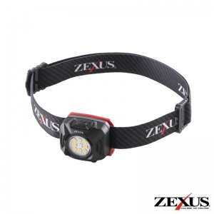 冨士灯器 【生産完了品】LEDヘッドライト 《ZEXUS Rシリーズ》 380lm USB充電タイプ 専用クリップ付 ブラック ZX-R20