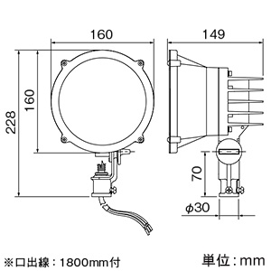 岩崎電気 【生産完了品】小形LED投光器 《LEDioc FLOOD POP》 丸形タイプ 中角 電球色 ブラック 小形LED投光器 《LEDioc FLOOD POP》 丸形タイプ 中角 電球色 ブラック E30011M/LSAN9/BK 画像3