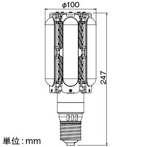 LED電球 《LEDioc LEDライトバルブ》 70W 水銀ランプ250W相当 昼白色 E39口金 LDTS70N-G-E39